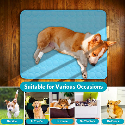 Dog Cooling Mat Dog Cooling Pad Self Cooling Blanket, Washable Cooling Mat for Dogs, Pet Cooling Mat Keeps Pets Cool in Summer Heat, Resuable Fabric Cooling Mat 28X22Inch/70X55Cm